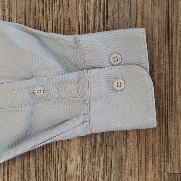 Mens Blue Button Down Collar Dress Shirt - Picture 4 of 7